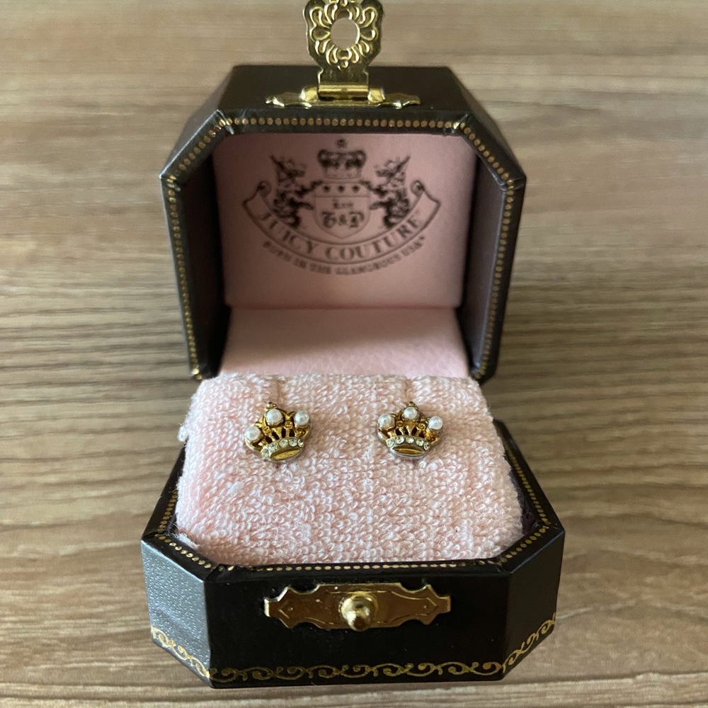 Juicy Couture Gold Crown Stud Earrings